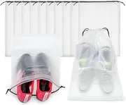 [Dolemay] Translucent Shoe Bags for Travel,Portable Large Clear Shoes Pouch Storage Organizer,Dustproof Drawstring Waterproof Travel Shoe Bag,Storage Bag Travel Accessories for Men and Women-10 Pack