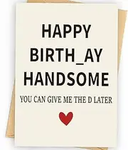 Funny Birthday Card & Gifts for Men Husband Boyfriend Him, Happy Bday Card (Red Heart)
