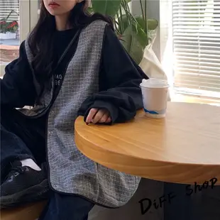 【DIFF】韓版簡約字母薄款寬鬆長袖上衣 女裝 衣服 寬鬆上衣 顯瘦上衣 長袖t恤 冬裝 素T 素色 大學T【W311】