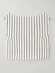 [DESTREE] DESTREE - Richard Cropped Striped Woven Top - Off-white - large large Off-white
