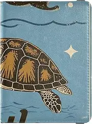 [Amooorous] Vintage Poster Sea Turtle Blue Leather decorative passport holder for travel family Wallet Combo Passport Holder Waterproof, Vintage poster sea turtle blue, 1 size