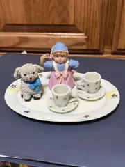 Collector's Vintage 1995 Young’s edition "dog and girl" tea set mint condition!