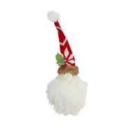GCI 13" Santa Head Glittered Foam Beard And Holly Berries Christmas Wall Decor