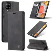 CaseMe Samsung Galaxy A42 5G Classic PU Leather Folio Case Cover A426 [Black]