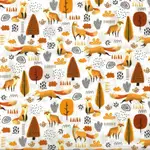 【臺灣喜佳】進口布料/美式布料/帳篷小徑系列-森林中的小狐狸