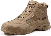 [MOLLYBLOS] Work Boots for Men,Indestructible Steel Toe Shoes,Breathable High Top Steel Toe Boots for Men,Non Slip Lightweight Safety Work Shoes.