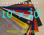 10' x 20' Vinyl Coated Mesh Tarp - Dump Truck Trailer Wind Break Fence Cover