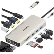 USB C Hub, 12 in 1 USB C Docking Station Dual Triple Monitor with 2 HDMI,