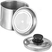 iplusmile Large Capacity Stainless Steel Grease Can with Splash Lid Multi Function Oil Storage Container Cooking Oil Strainer for Kitchen Leakproof Design Material