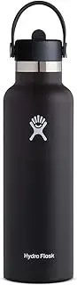 Hydro Flask Hydration 21oz 621mL Standard Mouth Flex Straw, Black