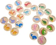 TOBBOMEY 24pcs Dinosaur Toy Kid Toys Toys Toys Toy Animal Memory Matching Game Learning Games Animal Matching Game Manipulatives for Preschoolers Memory Game Wood
