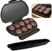 14.5 Inch Grill Grease Collector Drip Pan Replacement Parts, Grill Drip Tray for George Foreman Grills Heat-Resistant Large Capacity Easy Clean Black Grease Catcher Outdoor BBQ Accessory