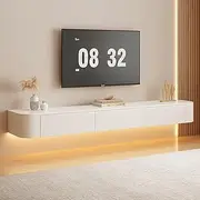 ZCSL 140CM Floating TV Stand, Wall Mount Tv Cabinet with Storage, Media Console Entertainment Center, Modern Floating TV Unit, Living Room TV Furnitur