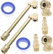 iplusmile 2 Set Pumping Tool Air Compressors Tire Tractor Truck Accessories Air Blower Adapter Air Hose Fittings Rotary Tool Valve Stem Tool Air Valve Holding Tool Truck Air Pump Tip Brass