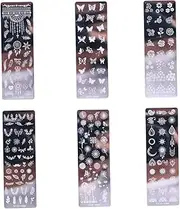 Deep Nail Art Stamping Plates 6pcs Floral Butterfly Templates for Special Nail Design