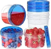 Freezer Storage Containers, 6 Pack-16 OZ Small Plastic Containers with Twist Top Lids, Round Food Storage Containers, Reusable Soup Container Microwave/Dishwasher Safe