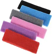 [BESPORTBLE] 6 Pcs Elastic Sweat Absorbent Headbands for Stretchy Headbands Light Grey Comfortable Secure Fit for Running Yoga Sports