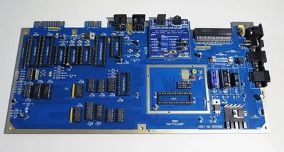 Commodore 64 C64 Sixtyclone Motherboard, Blue, 250466, No main chips, PAL NTSC