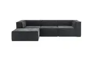 Ovela Softly 3 Seater Modular Sofa with Ottoman (Charcoal)