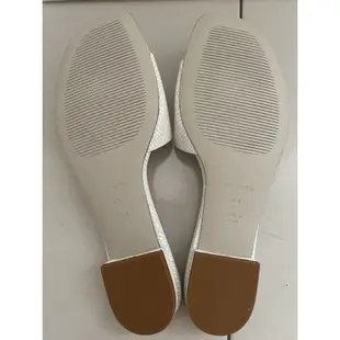 【全新】Reformation 6.5 白色真皮 壓蛇紋低跟涼鞋