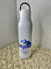 Bejing 2022 Olympic Flask Water Bottle New White With Front Design Paperwork Too
