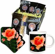 3dRose cgb_715_1 Coppery-Peach HT Rose-Coffee Gift Basket, Multicolor