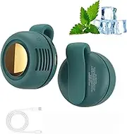 Portable Silent Mini Bladeless Electric Fan(3-Speed),2025 Upgrade Mini Whirlwind Fan for Waist Clip Fan, (Type-C interface) For Outdoor & Travel & Office, Travel Accessories (Greenv)