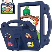 Kids Case for TCL Tab 8 LE Tablet 2023 Released, Full Body Protective Light Weight EVA, Folding Handle Stand Shoulder Strap for TCL Tab 8 LE (Model: 9137W)/ TCL Tab 8 (Model: 9132X), DrakBlue