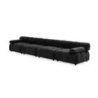 Foret 4 Seater Sofa Modular Arm Seat Velvet Lounge Couch - Black