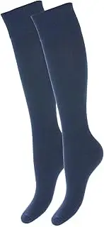 [MILENA PEŁNA SWOBODA RUCHU] MILENA Soft Breathable Over the Knee Socks with Elastic Fit and Non-Slip Grip Perfect for Everyday, Work, Sports and Cosplay - Versatile Matching, Navy Blue, navy, 37-41