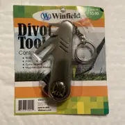 GOLF DIVOT MULTI TOOL - KNIFE, PEN, WRENCH, BALL MARKER, DIVOT, BRUSH, KEYCHAIN