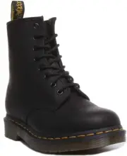 Dr Martens 1460 Greasy 8 Eyelet Lace Up Casual Core In Black Size UK 3 - 11