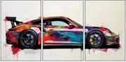 RePaLY Set of 3 Car Poster Modern Canvas For Wall Art Classic Supercar History Prints 911 Sports Vintage Car Posters For Man Cave Boys Room Aesthetics Wall Decor (No Frame (12x18 inches))