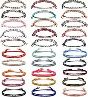 [MOZAKA] 30Pcs Woven Wrap Friendship Bracelets for Women Men Adjustable Colorful String Wrist Cord Handmade Friendship Braided Ankle Bracelets Party Favors