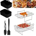 10x Air Fryer Accessories Silicone Liner Rack for Ninja Dual AF300UK AF400UK AU