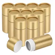 10pcs Kraft Paperboard Tubes 10ml Round Cardboard Tube Box Container, Gold