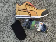puma dash safety shoe lightweight wheat 633187 PUMA work boots +FREE bambooSOCKS
