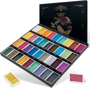 Watercolor Paint Set, 36 GUCAI Classical Pearlescent Colors Solid Paints, Strong