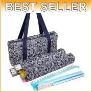 Luxury American Mahjong Set: 166 Engraved Tiles, Racks & Quilted Blue Carry Bag