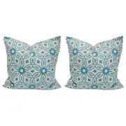 2x LVD Cushion Flower Circle Throw Pillow Home/Lounge/Sofa Decor 50cm Square
