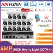 Hikvision 16CH Security Camera System 4MP Hybrid Light ColorVu Camera Dual MIC