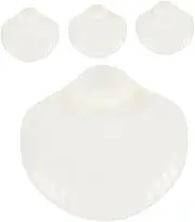 LOPUNER 4Pcs Shell Shaped Plate with Sauce Compartment Versatile Dumpling Serving Dish for Home and Restaurant Material for Appetizers Dipping Sauces and Snacks