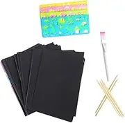 ORFOFE 1 Set DIY Scratch Scratch Paper Styluses Templates and Random Brush Creative Drawing and Doodling