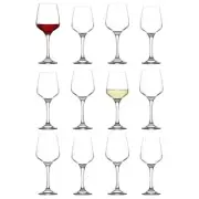 12pc Lal Wine Glasses Set Stemware Goblets White Red Rose Wine Fine Rim