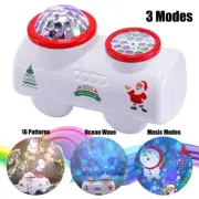 16 HD Pattern Ocean Wave Christmas LED Projector Light w/ 6 Music Songs for Xmas