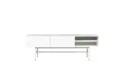 HomeStar Scarlett Faux Marble Look TV Stand Entertainment Unit 160cm - White
