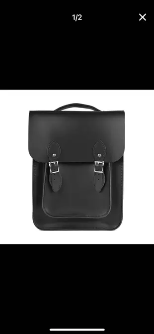 The Leather Satchel 英國原裝手工牛皮經典後揹包 手提包 火炭黑  劍橋包