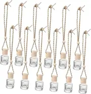 Vaguelly 12pcs Diy Aromatherapy Bottle Hanging Aroma Bottle Car Fragrance Pendant Transparent Perfume Container Car Accessory Car Perfume Container Scent Glass Filling Small Car