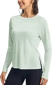 [Gopune] Women's Sun Shirts UPF 50+ Long Sleeve UV Protection Shirt Lightweight Quick Dry Workout Hiking Tops, Light Blue, Medium
