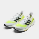 Men's Adidas UltraBoost 21 Running Shoes White / Black / Yellow Sz 8 FY0377
